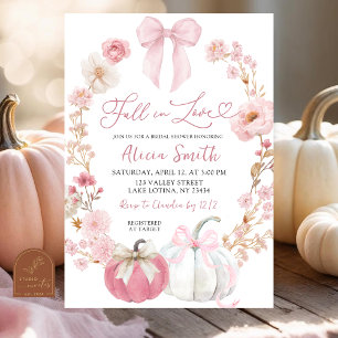 Invitación Brigada floral de calabaza de calabaza blanca y ro