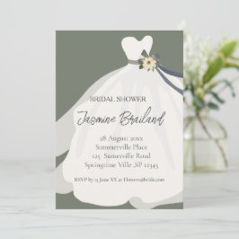 Invitación Brigada verde floral con ducha de novia