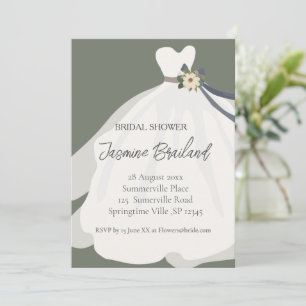 Invitación Brigada verde floral con ducha de novia  