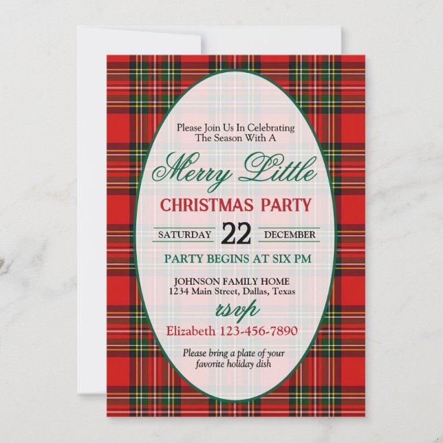 Invitación Bright and Colorful Christmas Party Invitation (Anverso)