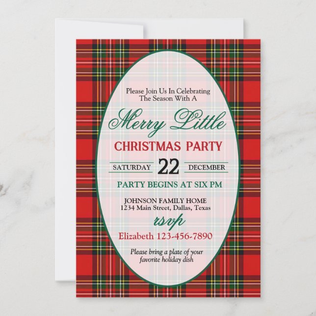 Invitación Bright and Colorful Christmas Party Invitation (Anverso)