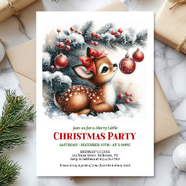 Invitación Bright baby fawn Christmas kids invite digital