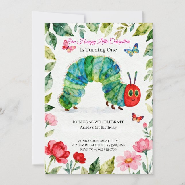 Invitación Bright & Cheerful 1st Birthday Invitation (Anverso)