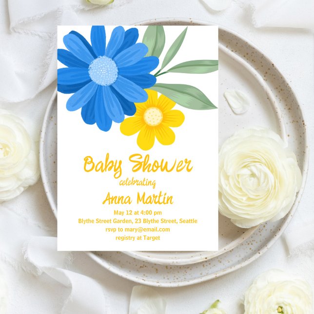 Invitación Bright Daisies Baby Shower (Subido por el creador)