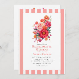 Invitación Bright Floral Bachelorette Weekend Itinerary