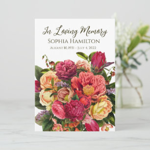 Invitación Bright Floral Funeral Sympathy Photo Praing Card