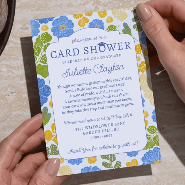 Invitación Bright Floral Graduation Card Shower Invitation (Subido por el creador)