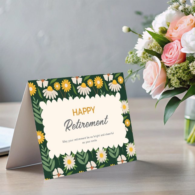 Invitación Bright Flower Employee Staff Happy Retirement Card (Bright Flower Employee Staff Happy Retirement Card)