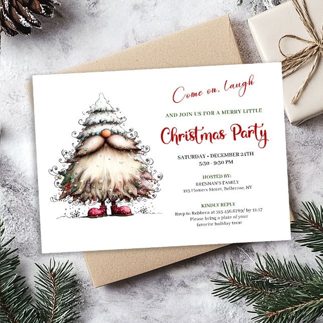 Invitación Bright Funny Santa Classic Holiday Celebration  (Bright Funny Santa Classic Holiday Celebration Invite)