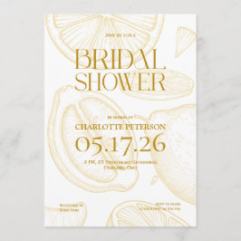 Invitación Bright Minimalist Citrus Bridal Shower invite