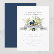 Bright Oak | Azul | boda de acuarela rústica