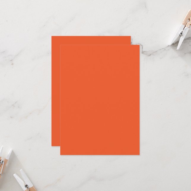 Invitación Bright Orange Minimalist Solid Background (Anverso/Reverso In Situ)