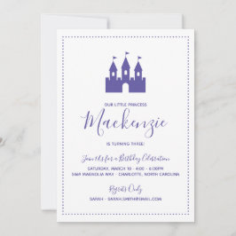 Invitación Bright Purple Princess Castle Birday Party