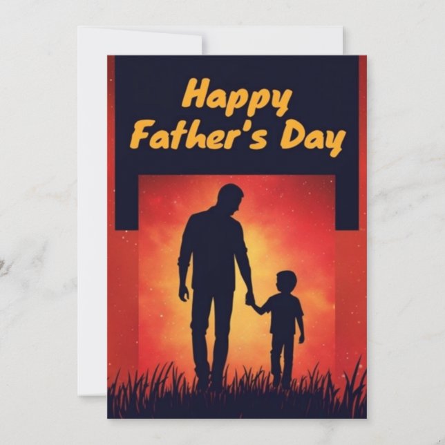 Invitación Bright Red Fathers Day Card (Anverso)