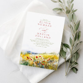 Invitación Bright Summer Wildflowers Boho Boda