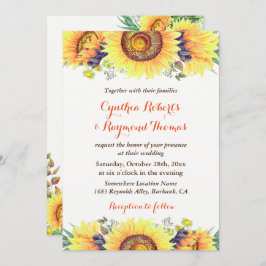 Invitación Bright Sunflower Bouquet Rustic Moda Boda