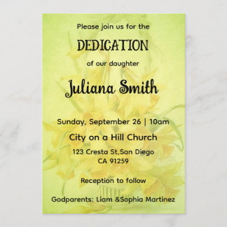 Invitación Bright Sunflower  Lime Green Dedication Invitation