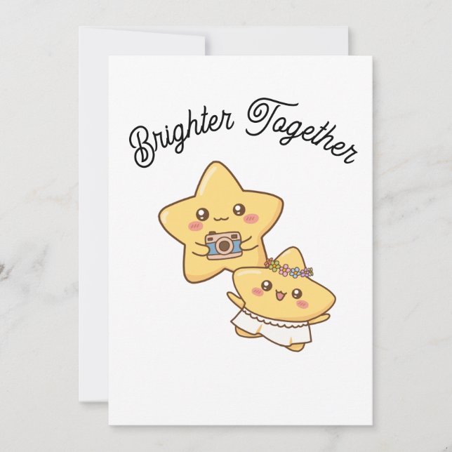 Invitación Brighter Together – Cute Couple Invitation  (Anverso)