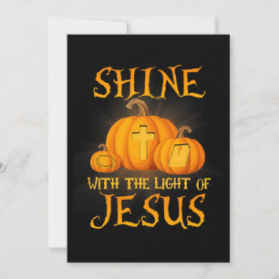 Invitación Brilla Con La Luz De Jesús Halloween Cristiano