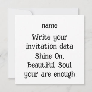 Invitación Brilla desde adentro - Cita de amor propio celesti