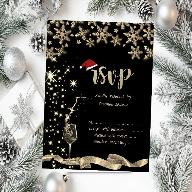 Invitación Brilla, Vidrio, Copos de Nieve RSVP de Navidad (Subido por el creador)