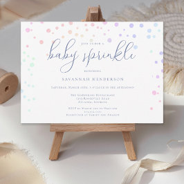 Invitación Brillante acuarela azul Confetti Bebé Sprinkle