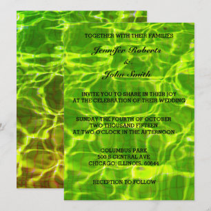 Invitación Brillante artístico de la boda del extracto verde