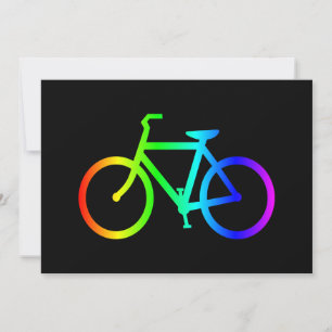 Invitación Brillante Bicicleta Arcoiris Ombre