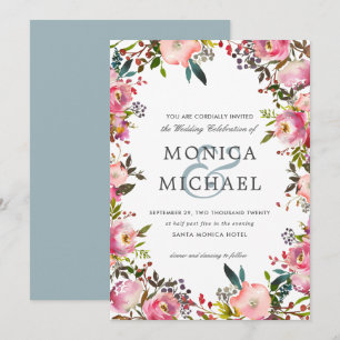 Invitación Brillante Bloom   Boda de armazón froral
