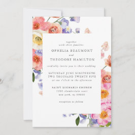 Invitación Brillante Boda Botánica Moderna Elegante