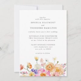 Invitación Brillante Boda Botánica Moderna Elegante