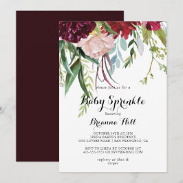 Invitación Brillante Boho Floral Baby Sprinkle de lujo