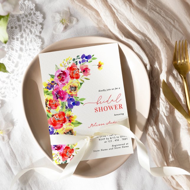 Invitación Brillante Bridal Bridal Floral (Subido por el creador)