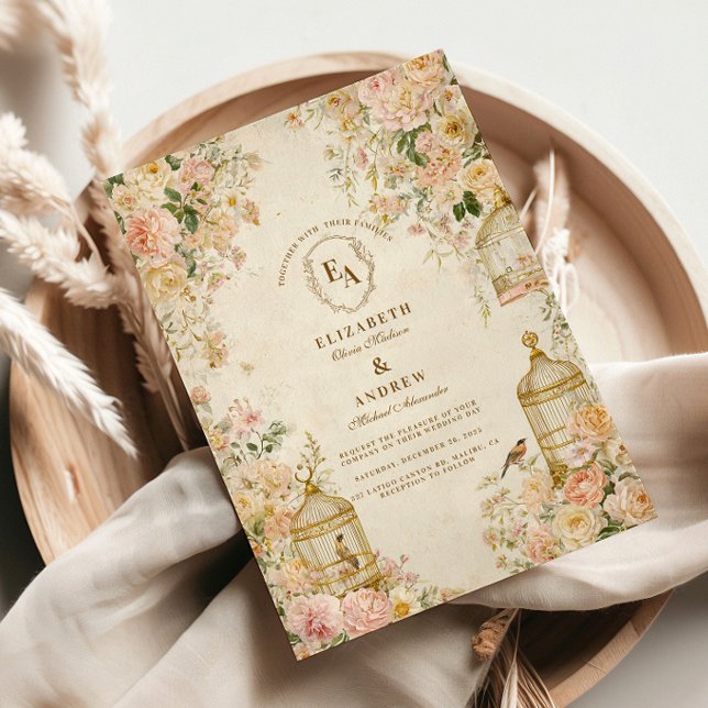 Invitación Brillante Canción de Aves Elegancia Rústica (Subido por el creador)