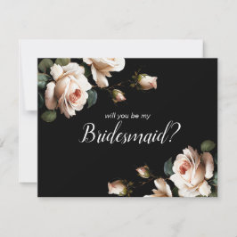 Invitación Brillante de ducha de novia floral blanca y negra