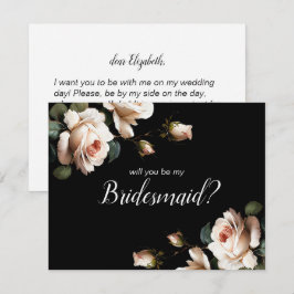 Invitación Brillante de ducha de novia floral blanca y negra