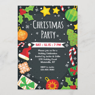 Invitación brillante de la fiesta de Navidad