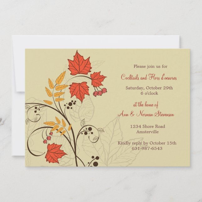 Invitación brillante de las hojas (Anverso)