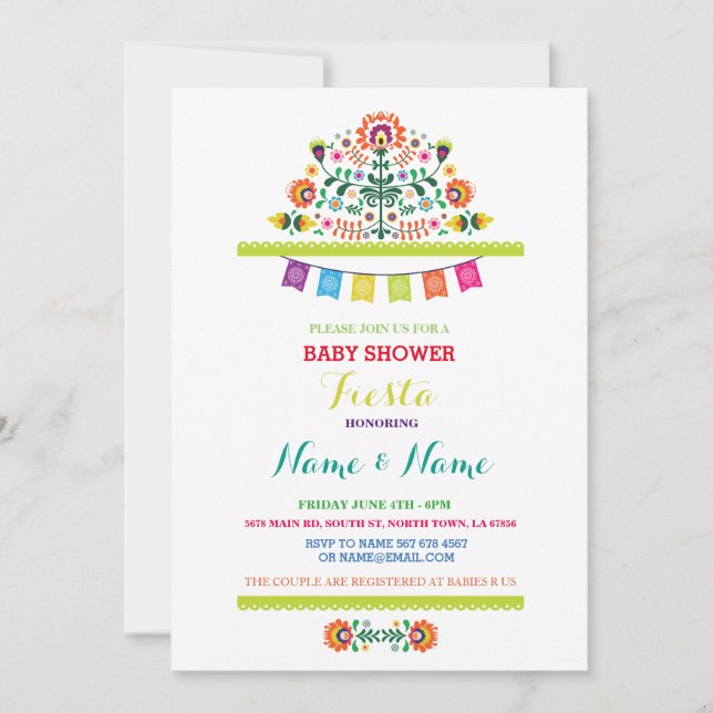 Invitación brillante de niño Chica mexicano Fiesta (Anverso)