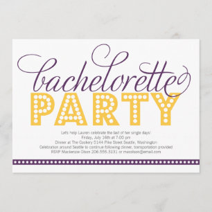 Invitación brillante del fiesta de Bachelorette de