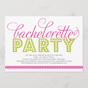 Invitación brillante del fiesta de Bachelorette de