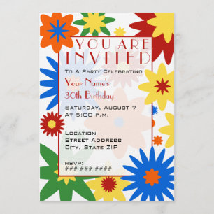 Invitación brillante del fiesta de las flores