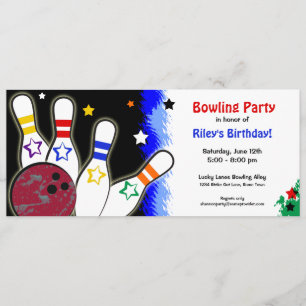 Invitación brillante del fiesta de los bolos de la