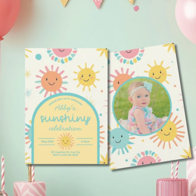 Invitación Brillante Día Sunshiny Foto Cumpleaños (Subido por el creador)