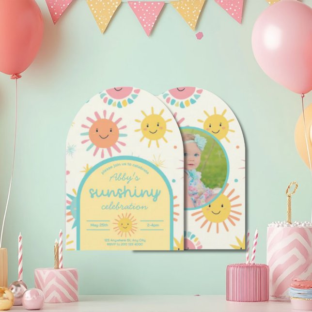 Invitación Brillante Día Sunshiny Foto Cumpleaños (Subido por el creador)
