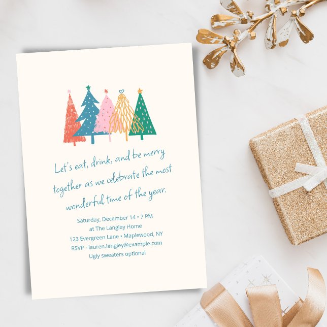 Invitación Brillante Fiesta Simple Encantadora Navidad Vacaci (Subido por el creador)