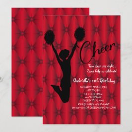 Invitación Brillante irlandés Silouhette CheerLeader Cumpleañ