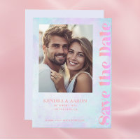 Brillante Moderno Matrimonio Mínimo Neon Ahorra La