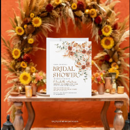 Invitación Brillante Negrita Terracotta Boho Autumn Bridal Sh