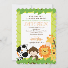 Invitación Brillante Selva Safari Animales Baby Shower muere